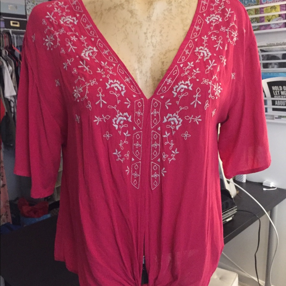 Super Cute Tie Blouse